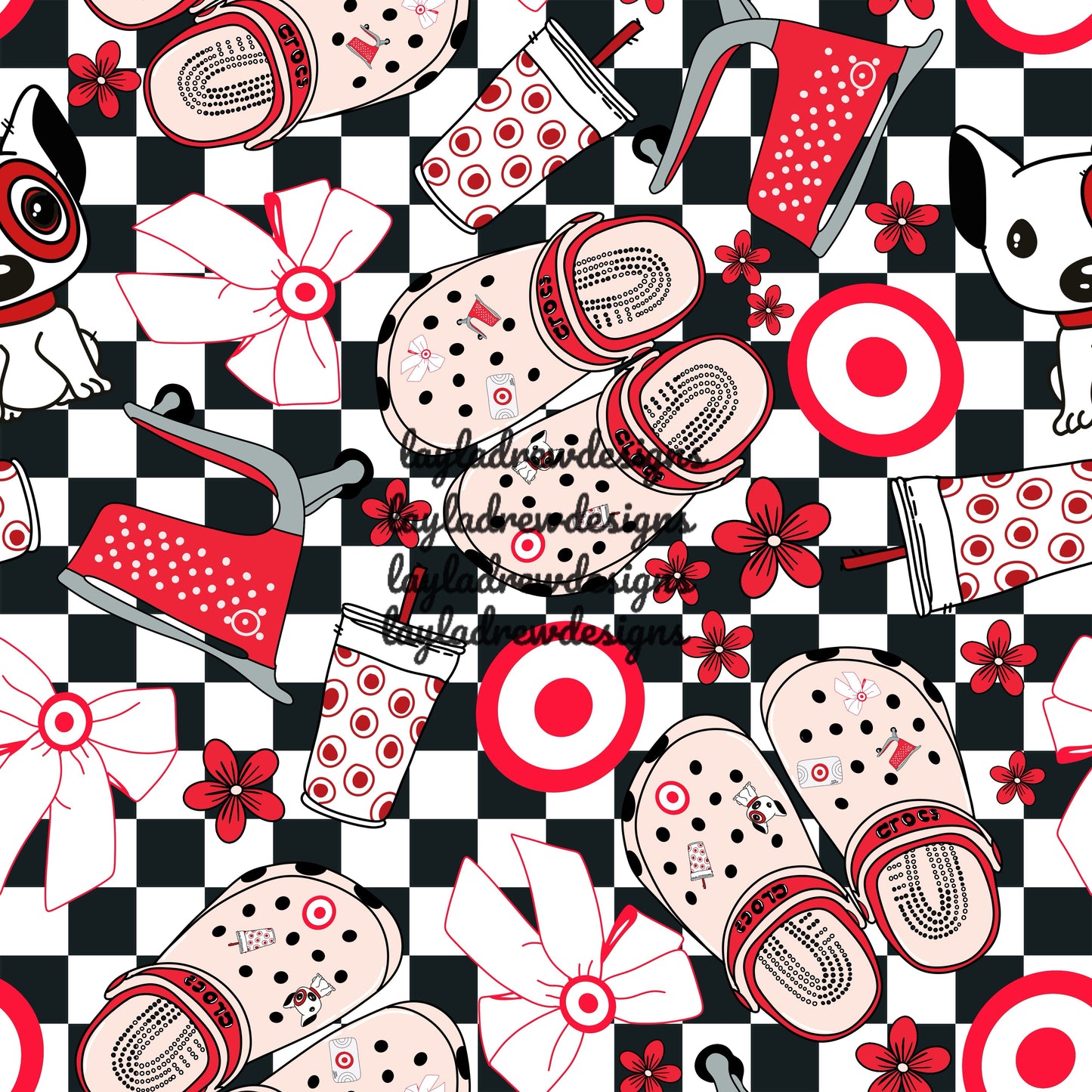 Shopping Shoes- Checkered Background