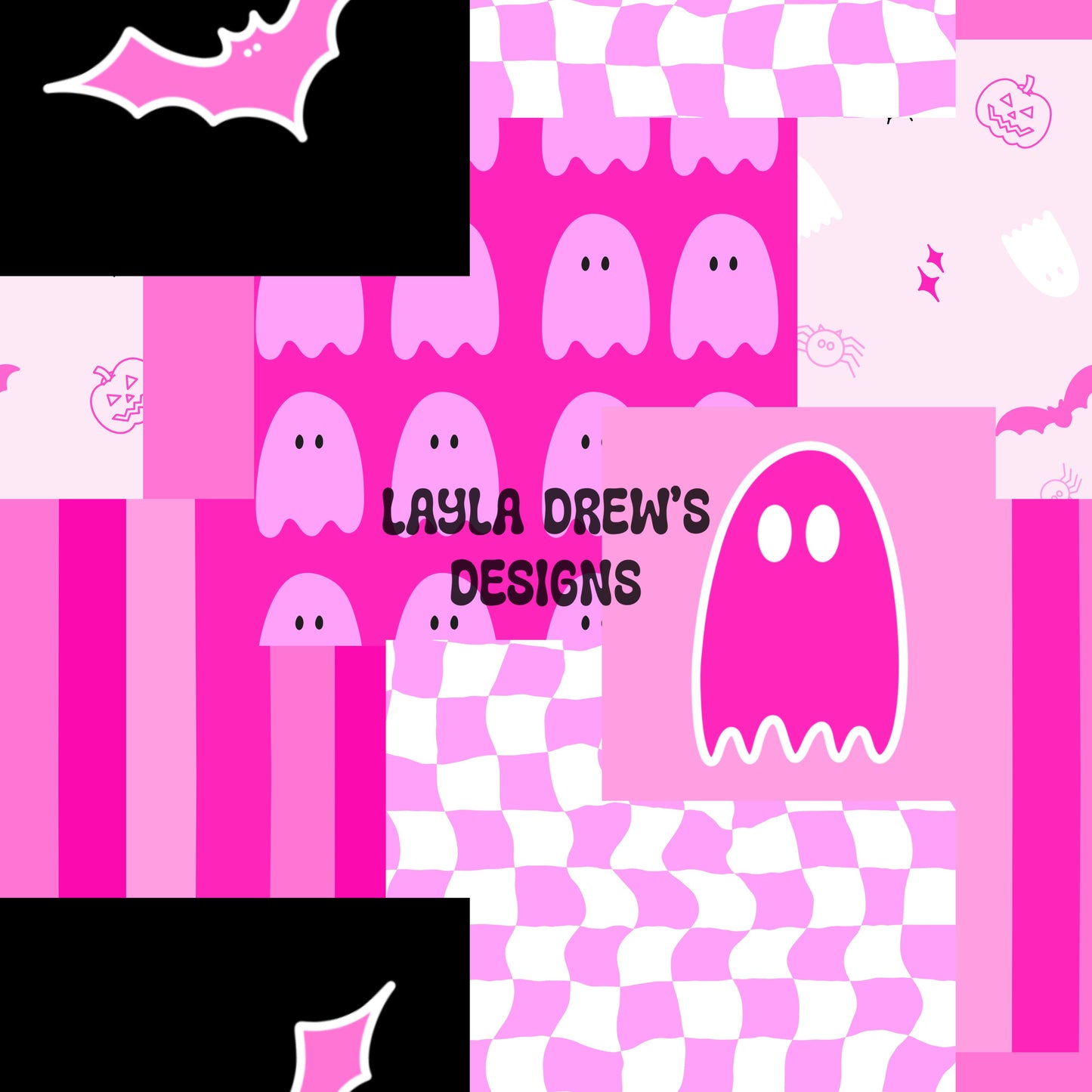 Pink Halloween Patchwork