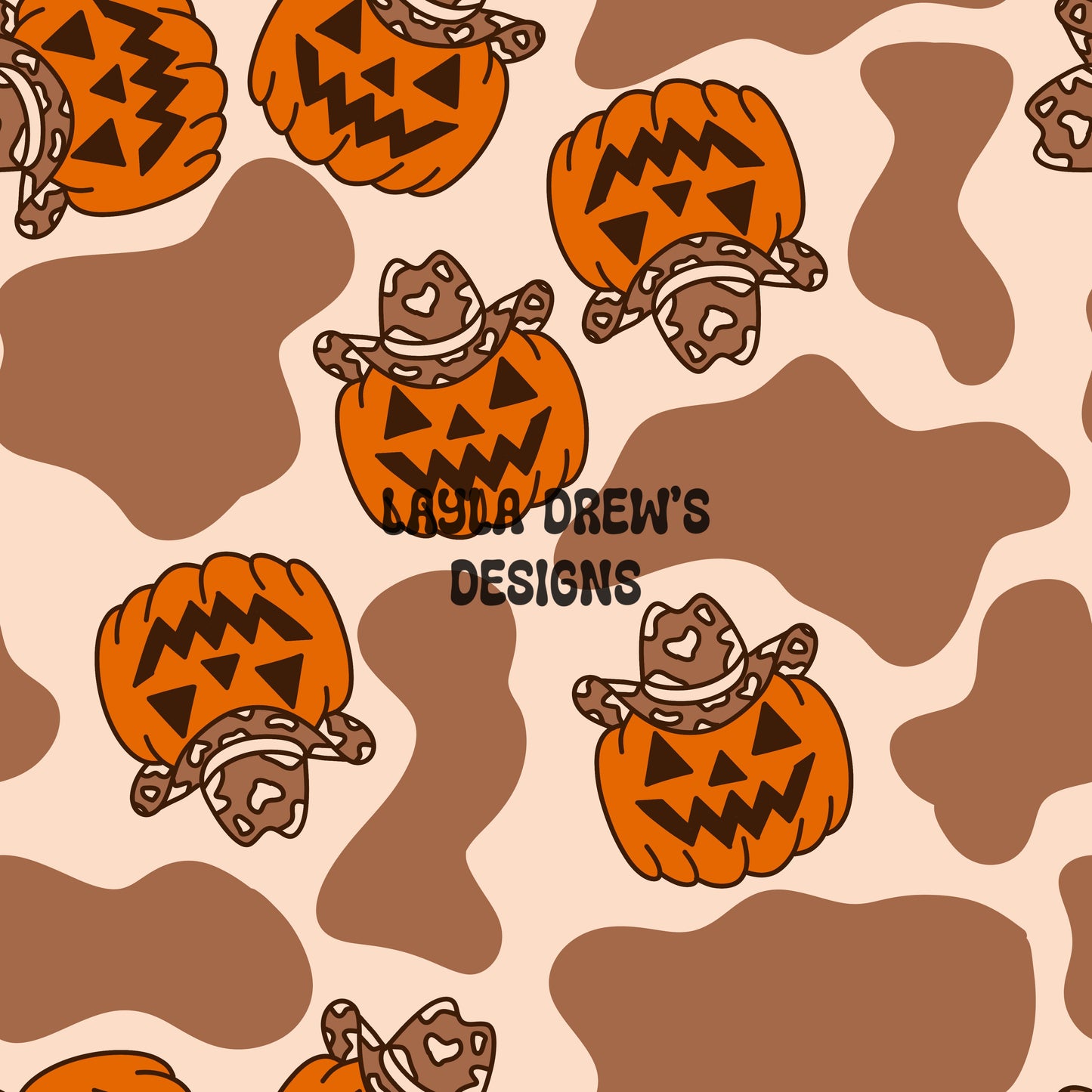 Cowboy Pumpkin Cow Print